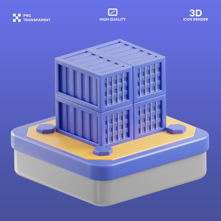 PSD 3d-bild des psd-frachtcontainers