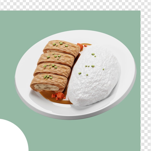3D-Bild Katsu Curry japanisches Essen