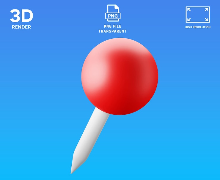 PSD 3d-bild mit psd-pin