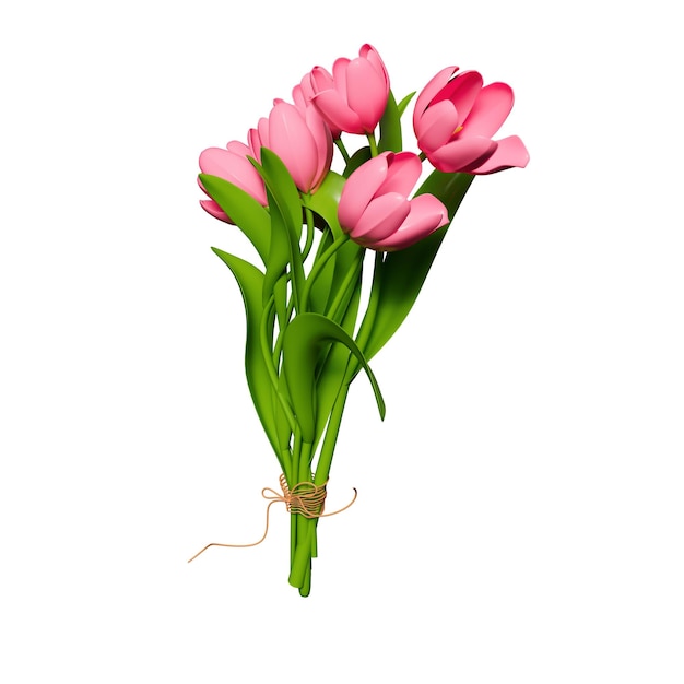 PSD 3d-bild von blumenpflanzen