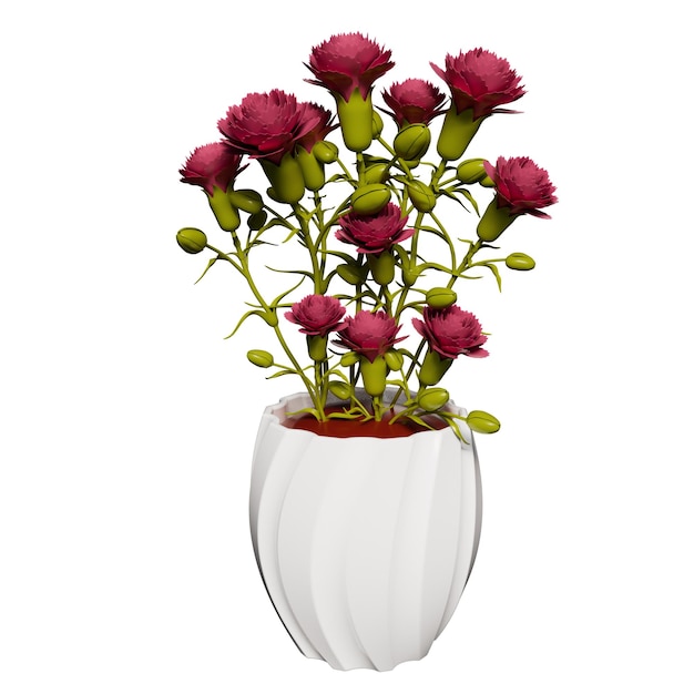 PSD 3d-bild von blumenpflanzen