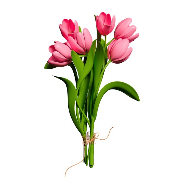 PSD 3d-bild von blumenpflanzen