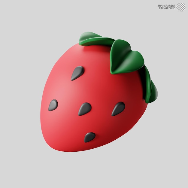 3D-Bild von Erdbeeren