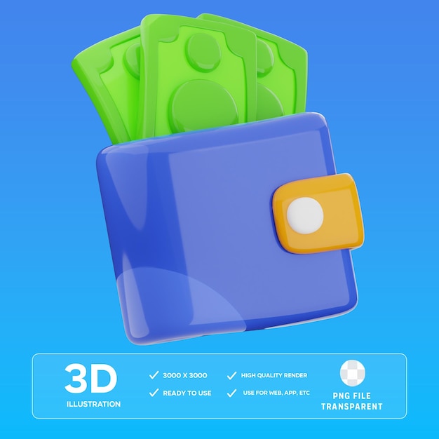 3D-Bild von PSD-Wallet