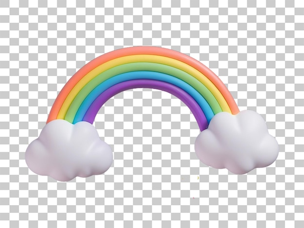 3D-Bild von Regenbogen und Wolken