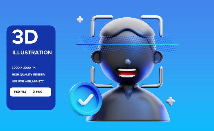 PSD 3d-bilder für den biometrischen zugang von psd
