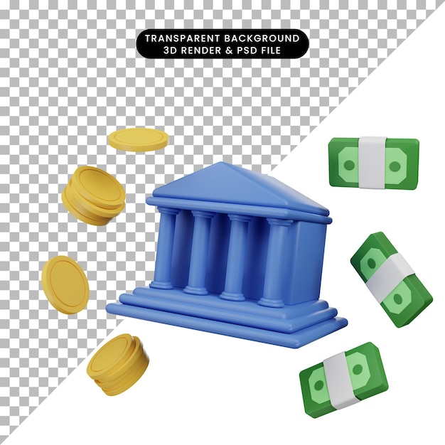 PSD 3d-bildgebung eines finanz-symbols in 3d-rendering