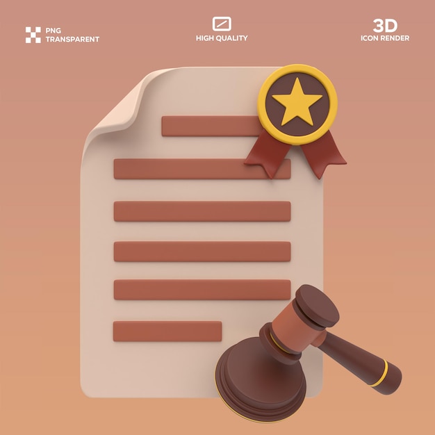 3D-Bildung des PSD-Rechtszeugnisses