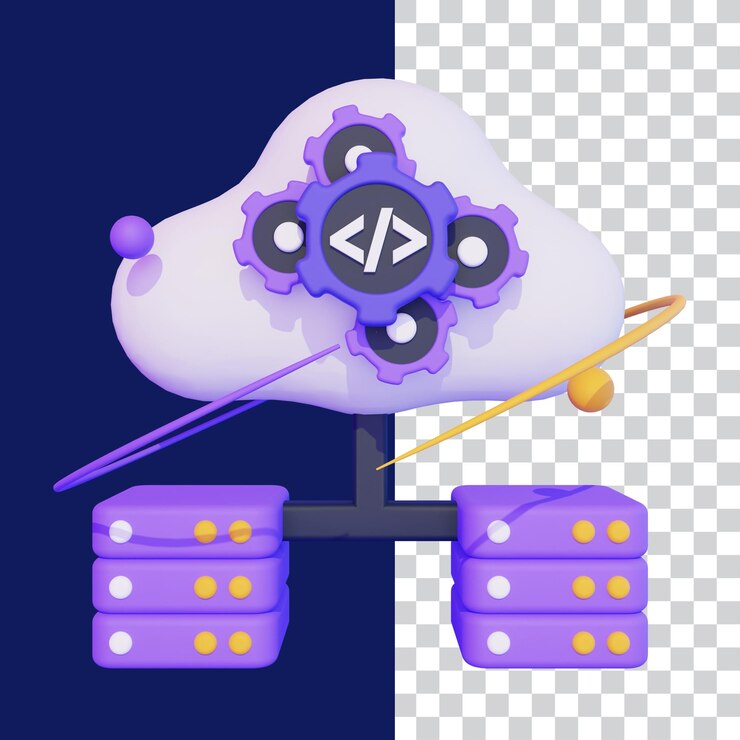 PSD 3d-bildung eines cloud-servers