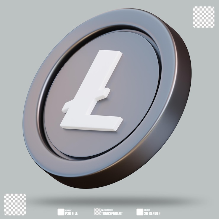 PSD 3d-bildung von litecoin 2
