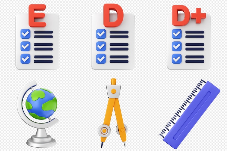 PSD 3d-bildungs-ikonen-set-bundel