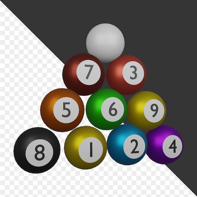 PSD 3d-billard-illustrationen