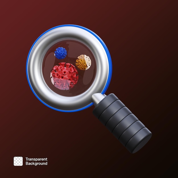 3D-Biologie-Ikonen-Illustration in PNG-Vorlage