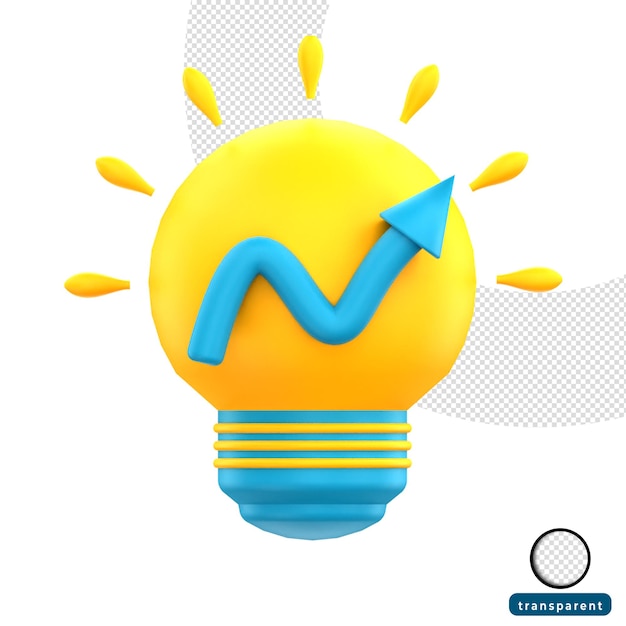 3D-Birne mit steigendem Diagramm