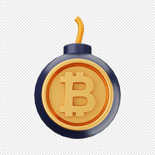 3D-Bitcoin-Boom-Symbol Illustration