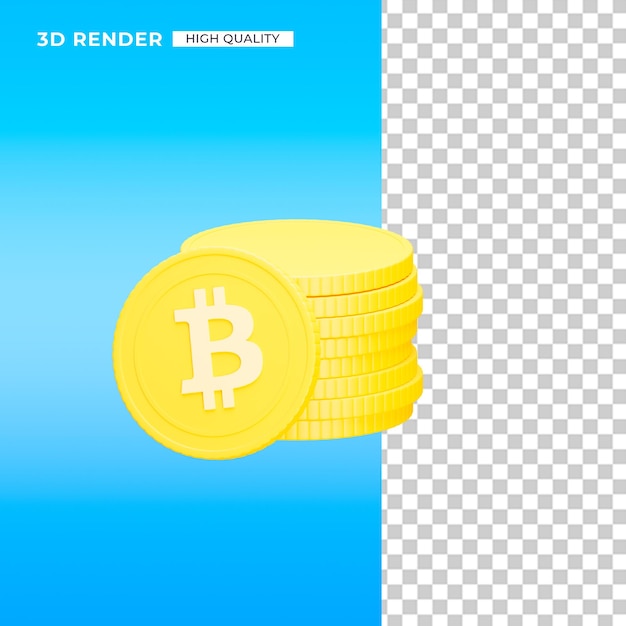 3d-bitcoin mit münzsymbol