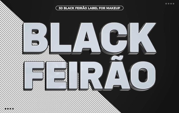 3d black feirao label für kompositionen in brasilien