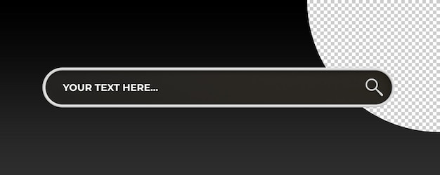 3d black search bar ui variations with glossy style and white accents