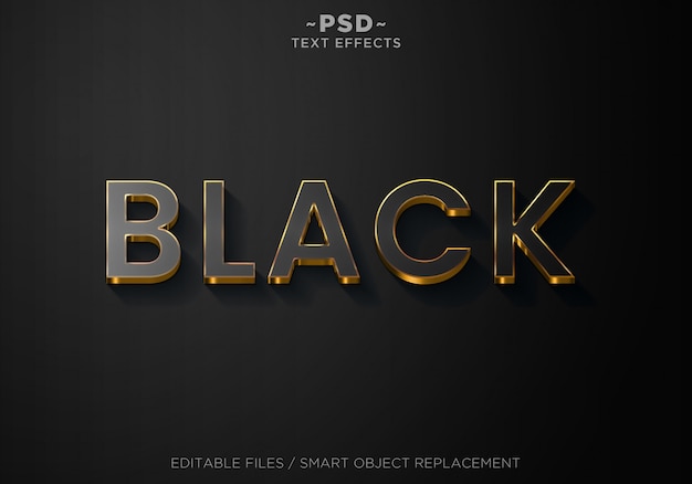 3d black style effects bearbeitbarer text