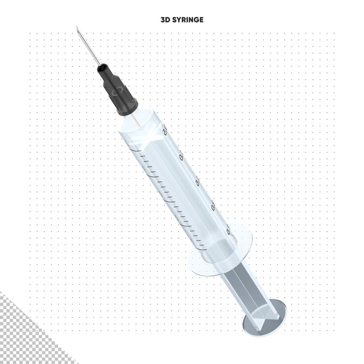 PSD 3d black vaccination syringe