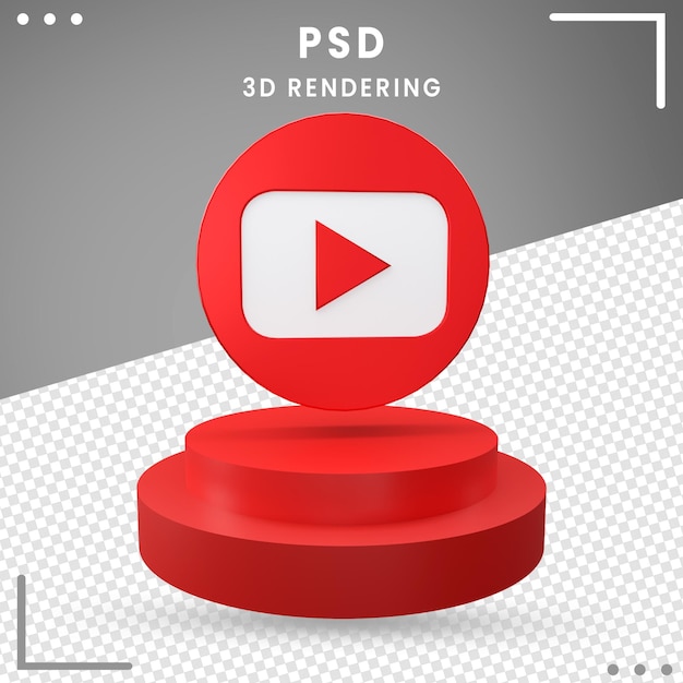 3d blau gedrehtes logo youtube isoliert