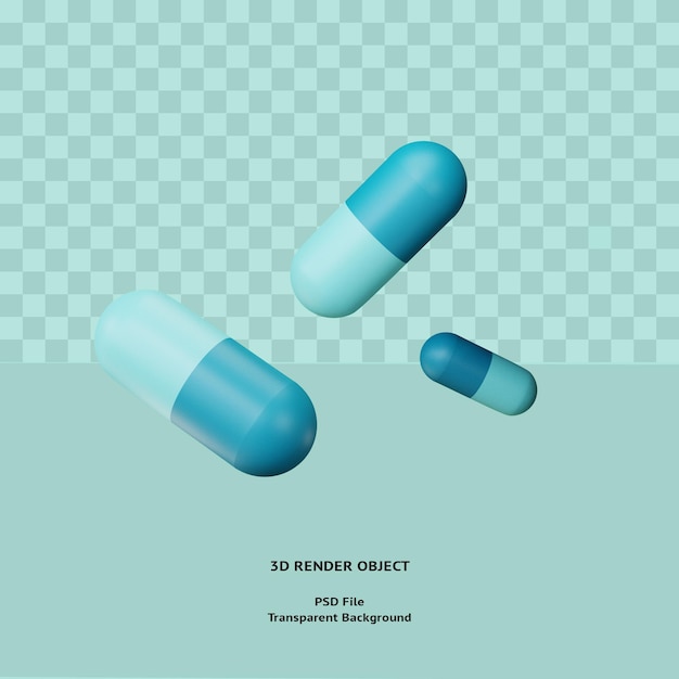 3D blaue Medizin rendern isoliert
