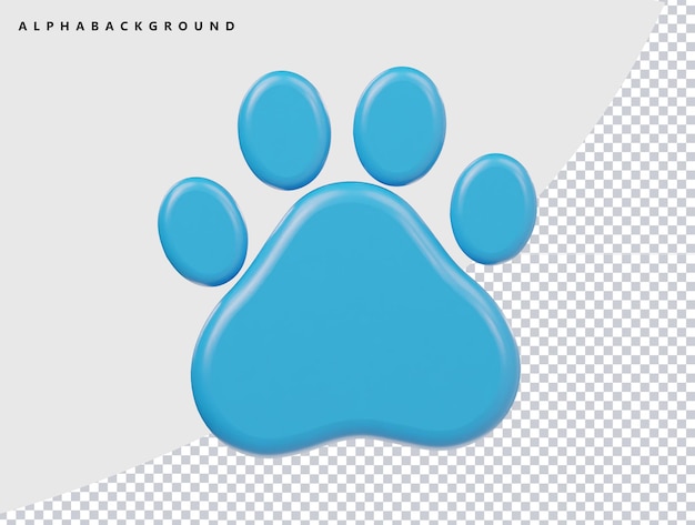 3D-Blauer Pfotendruck für Haustiere