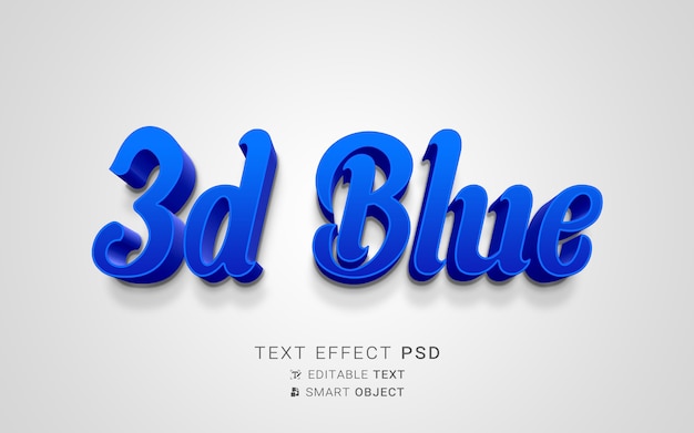 3D-blauer Texteffekt