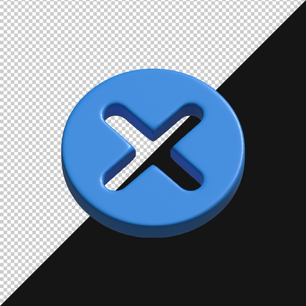 3D-blaues Schließknopf-Symbol