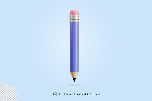 3D-Bleistiftsymbol-Vektorillustration