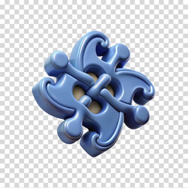3D Blue Interlocking Puzzle