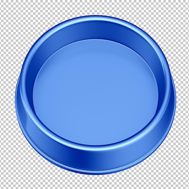 PSD 3d blue plastic pet bowl com fundo transparente