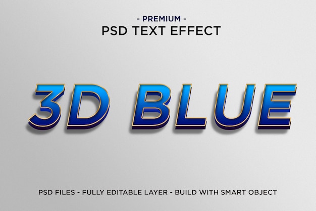 3d blue text-effekt-vorlage