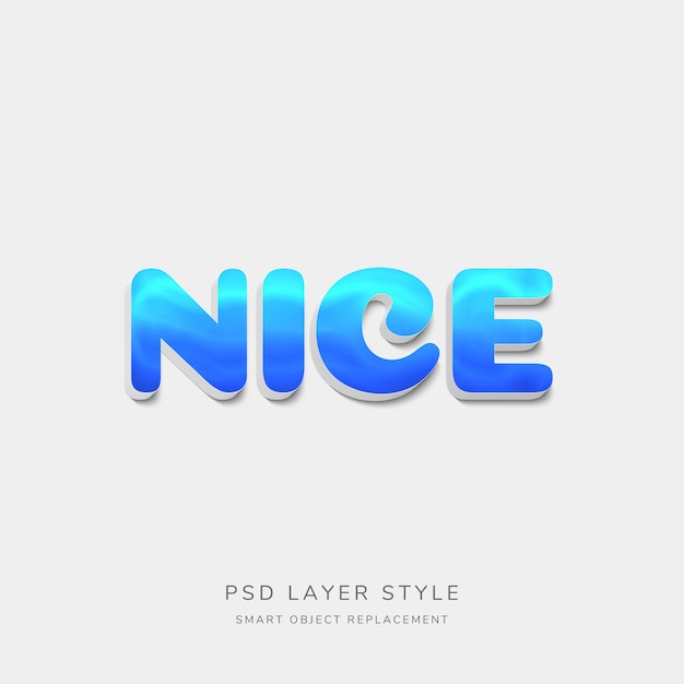 3D Blue Text Style-Effekt
