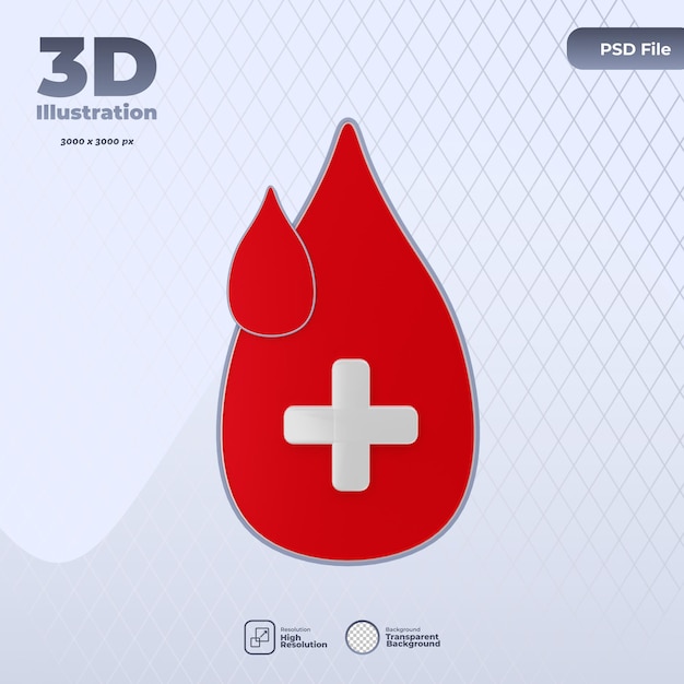 PSD 3d-blutspende-symbolillustration