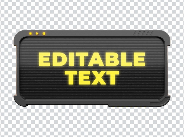3d board and monitor with editable text, technological 3d element
