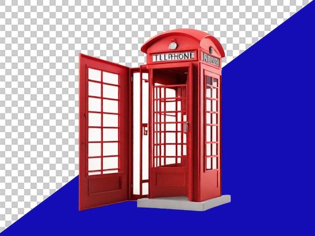 PSD 3d boîte téléphonique de londres sur un fond transparent