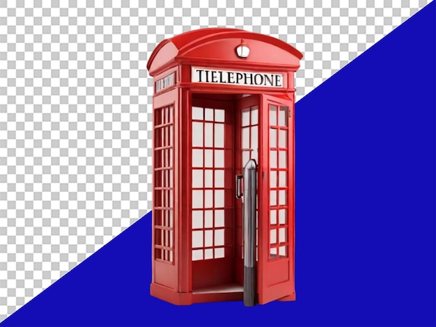 3d Boîte Téléphonique De Londres Sur Un Fond Transparent