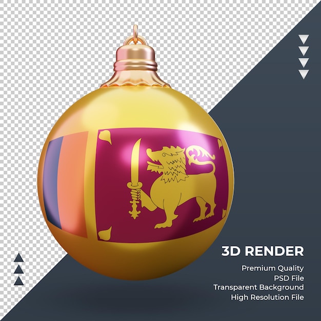 3d bola de natal da bandeira do sri lanka renderizando vista frontal