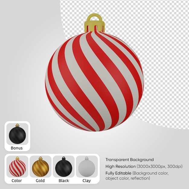 PSD 3d bola de natal