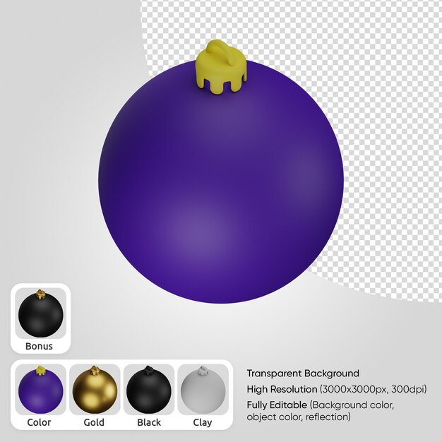 PSD 3d bola de natal