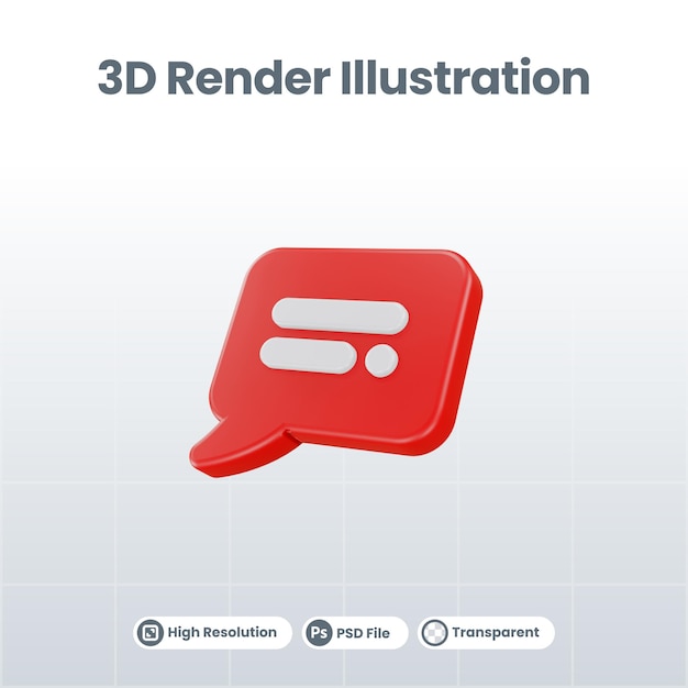 3d bolla chat isolato illustrazione 3d