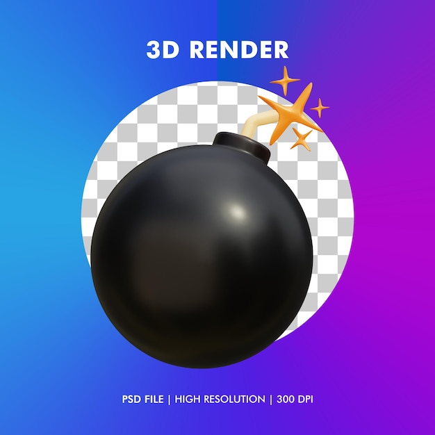 PSD 3d-bombenillustration isoliert