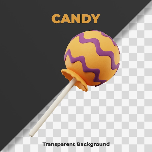 3d, bonbon, icône, halloween, illustration