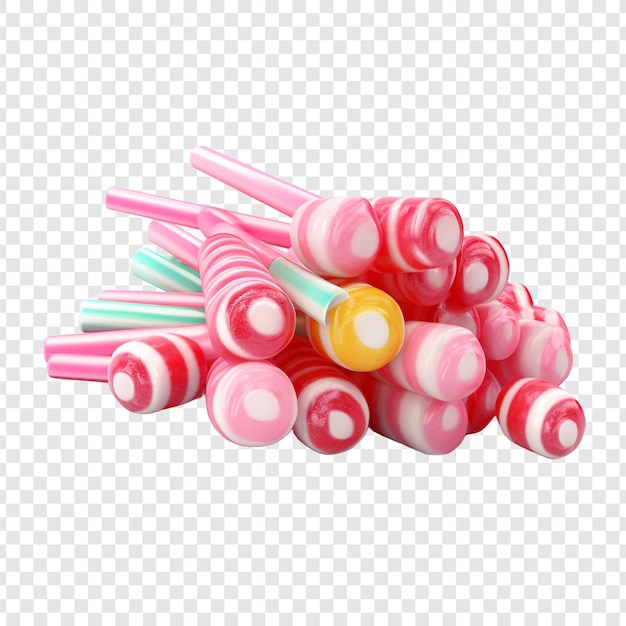 PSD 3d bonbons isolés sur un fond transparent