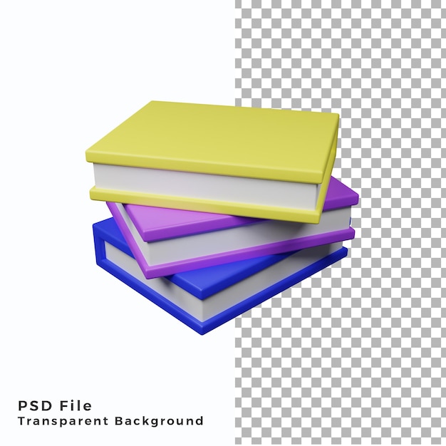 3d books icon illustration arquivos psd de alta qualidade