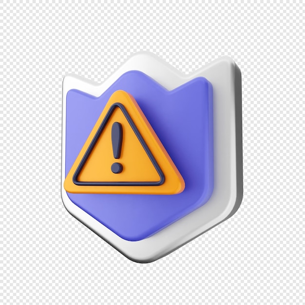 3d bouclier de protection de sécurité alerte avertissement rappel de précaution