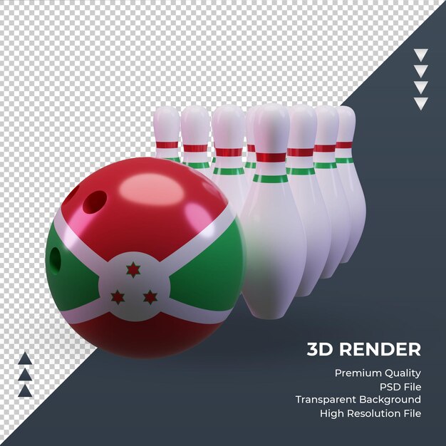 PSD 3d bowling day burundi flag rendu vue de face