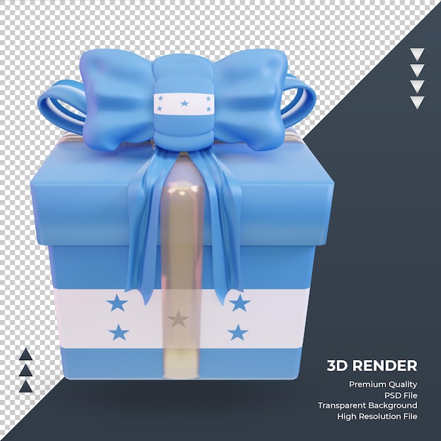 3d box cadeau drapeau hondurien rendu vue de face