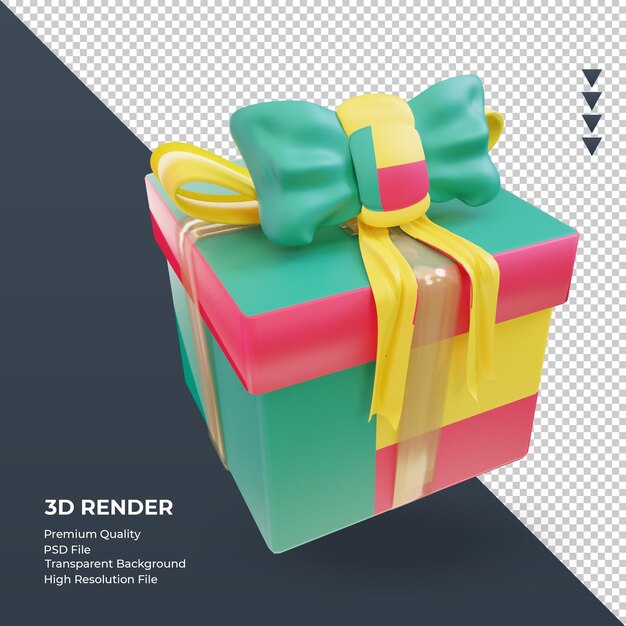 3d box geschenk benin flagge rendering linke ansicht